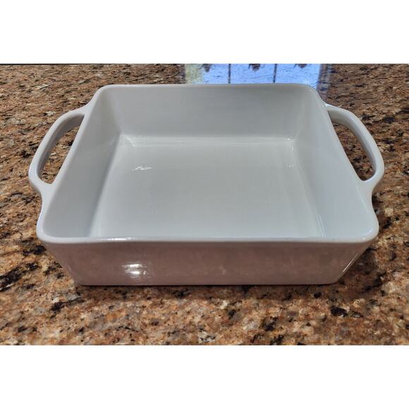 Crate & Barrel Stoneware Square 9 x 9 White - Picture 1 of 10